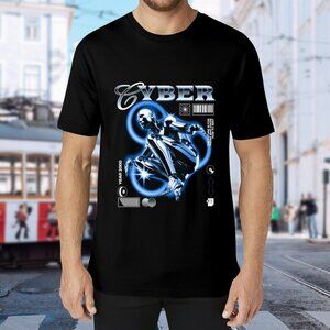 Brand New Cyber Graphic Short Sleeve Tee - Black/Blue